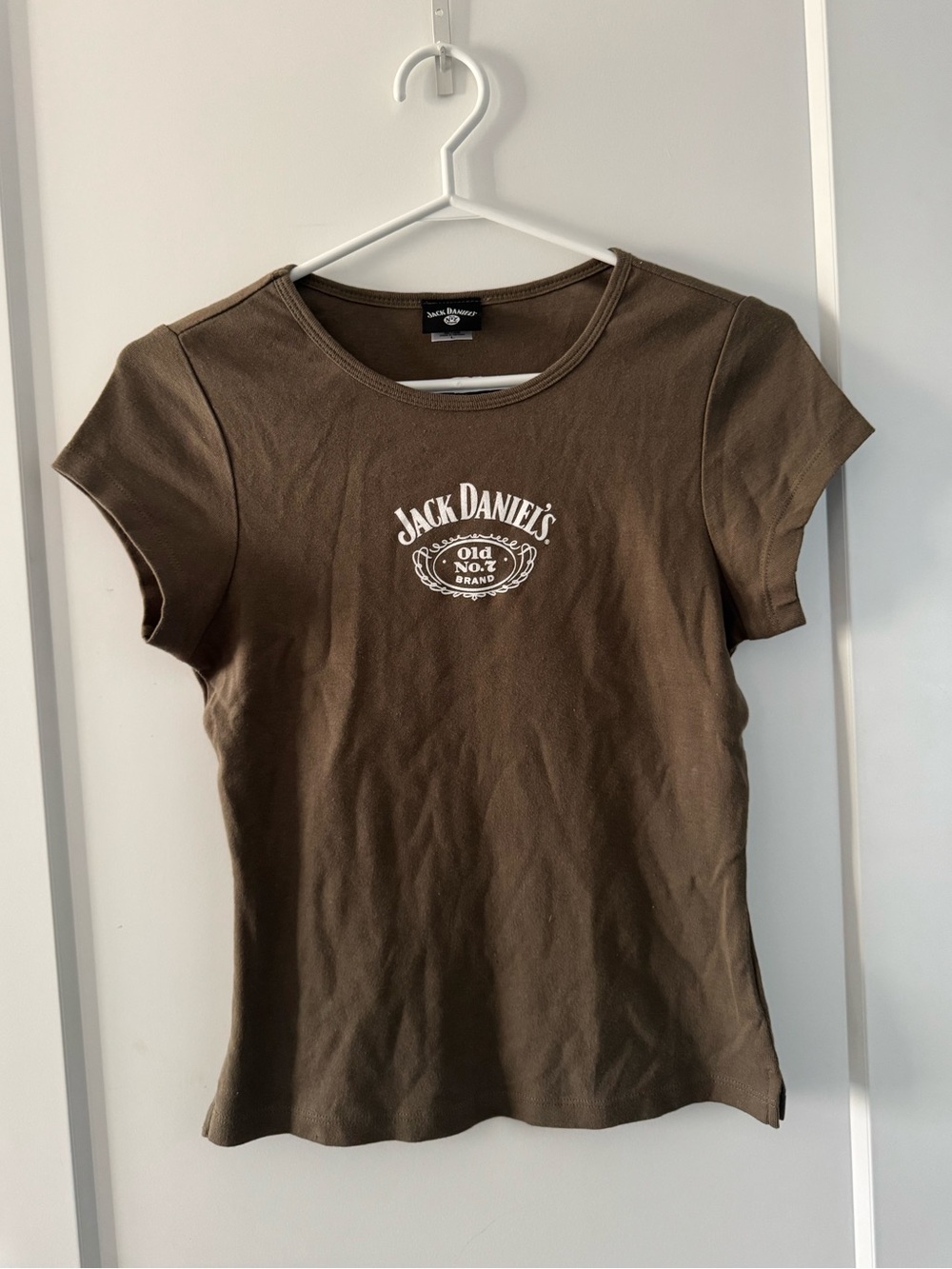 Jack Daniels Women's L Green/Brown Logo Tee